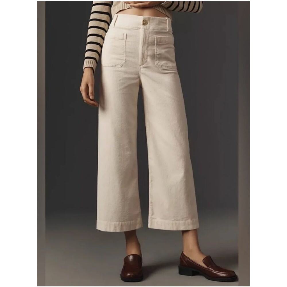 Anthropologie Maeve The Collette Corduroy Cropped Pants Size 26 Petite